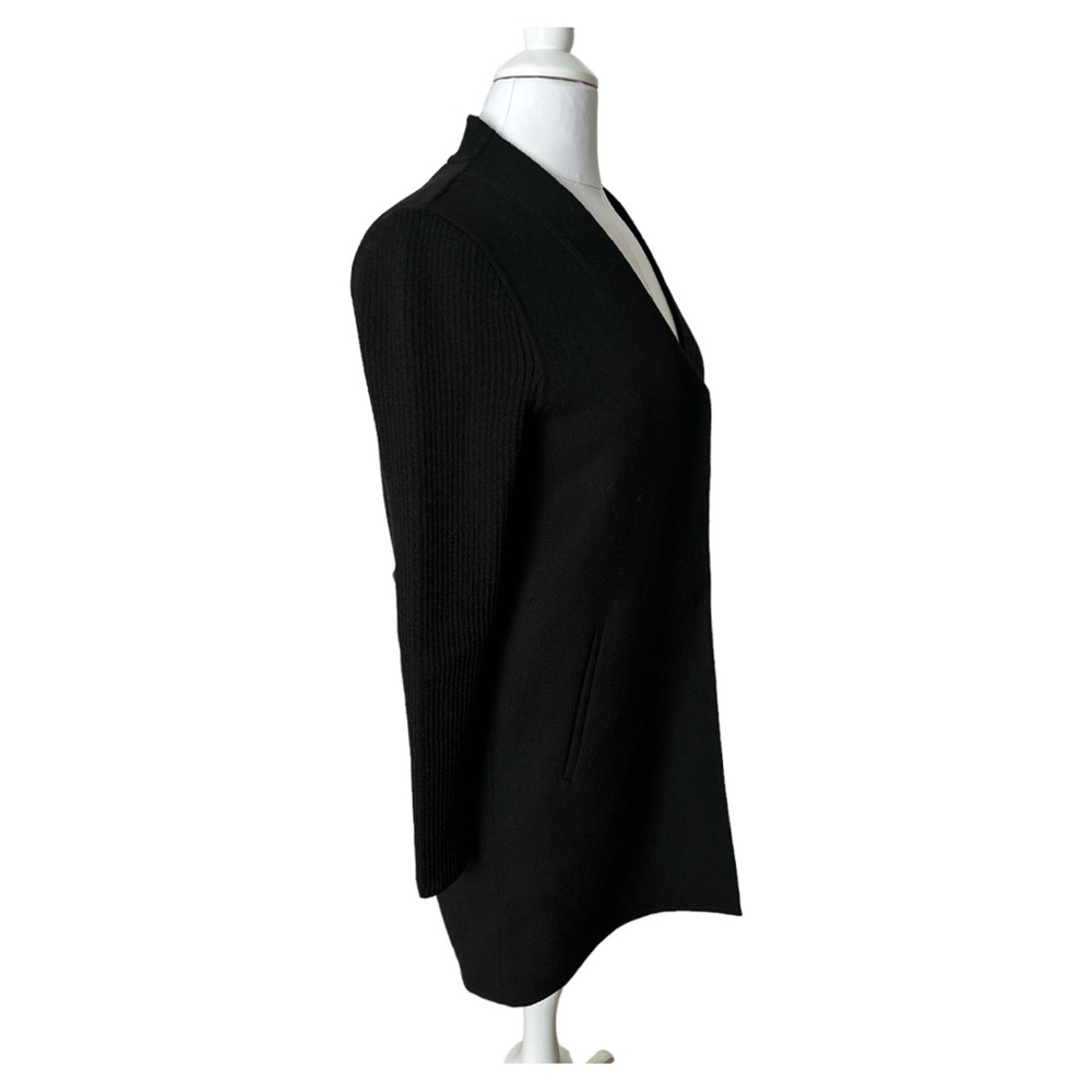 Stylish Kenneth Cole double faced Wool blend V-neck Coat Size SP Black